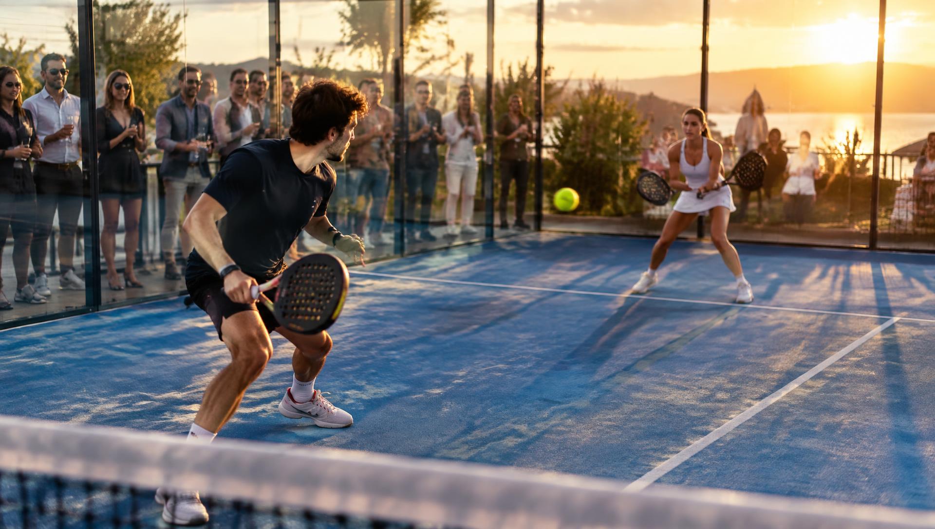 Partido de pádel durante un evento organizado por MAAD Events